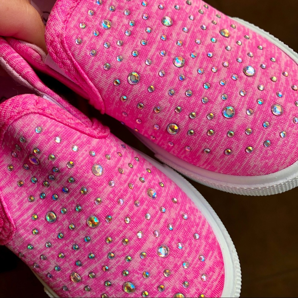 Toddler Girl Pink Jeweled Slip-On Shoes Size 7 💗✨